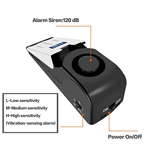 Upgraded 2 in 1 Portable Door Stopper Floor Wedge Security Alarm Loud 120db Entrance Alert Door Stop Alarm for Travel Home Apartment House (3 Count)