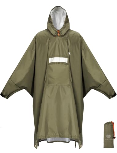 Hooded Rain Poncho for Adult Waterproof Lightweight Raincoat
