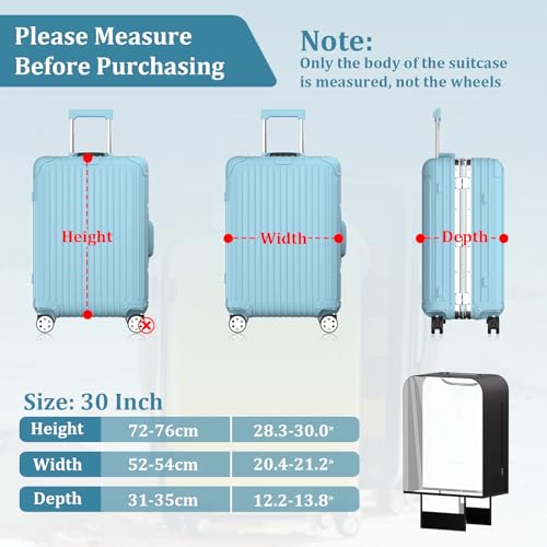 30 Inch Half Clear PVC Luggage Cover TSA Waterproof Protector