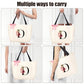 Tote Bag, A-Z Initial Monogrammed Waterproof Tote Bag, Bridesmaid Gifts for Women, Black and Pink (D, Beige)