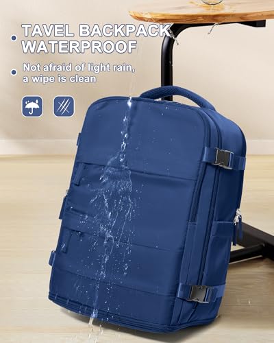 Travel Backpack for Women Man Carry On Backpack Mochila de Viaje Waterproof Teacher Personal Item Backpacks Travel Bag Essentials Rucksack Airplane Accessories Must Haves Royal Blue