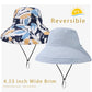 Womens Sun Hats Wide Brim Reversible Bucket Cotton Hat Packable Summer Travel Cap with Hat Clip