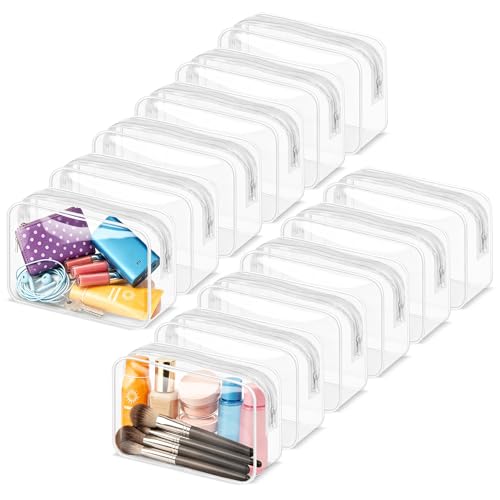 12 Pieces Clear Makeup Bags Bulk (12 Count)