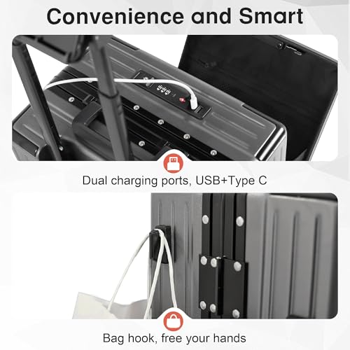 Zipperless 24 Inch Luggage With Wheels