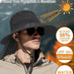 Outdoor Sun Hats with Stowable Neck Flap for Men Women UPF 50+ Mesh Summer Bucket Hat Wide Brim for Fishing Safari Hiking Black