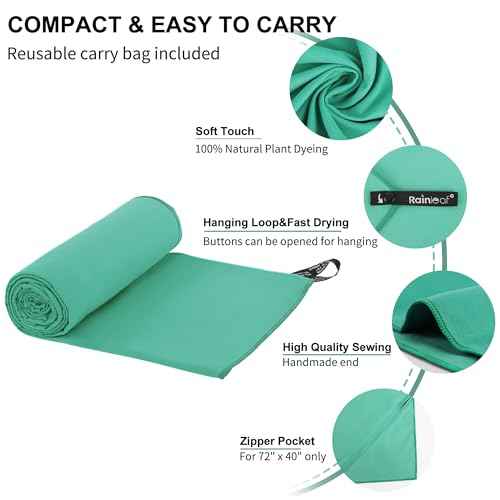 Microfiber Towel Quick Dry Camping & Travel & Gym Towel. Compact