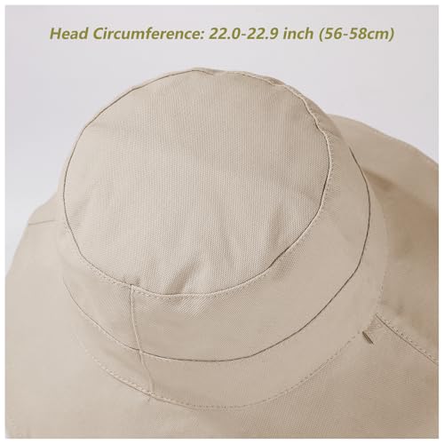 Womens Sun Hats Wide Brim Reversible Bucket Cotton Hat Packable Summer Travel Cap with Hat Clip