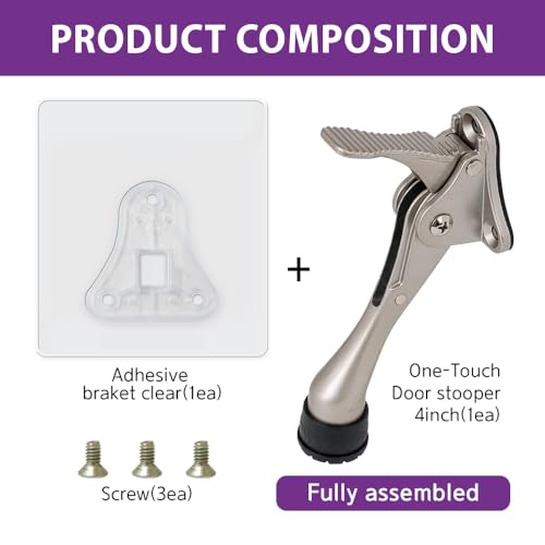 Door Stopper with Adhesive Bracket Stickers