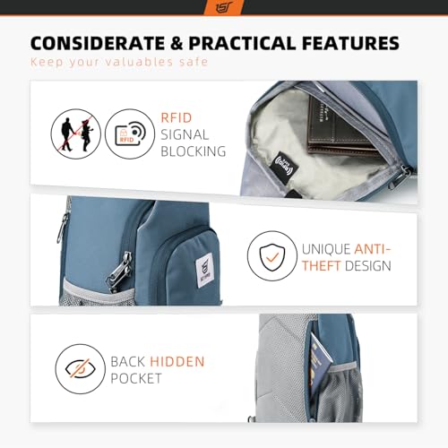 Sling Bag RFID Crossbody Sling Backpack Cross Body Shoulder Bag Travel Hiking Daypack for Women Men
