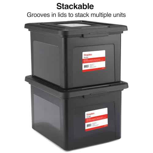 Plastic File Box with Snap Lid (4 Count)