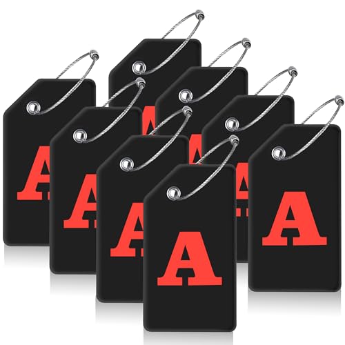 8 Pack Initial Luggage Tags for Suitcases Airplane Travel Essentials (8 Count)