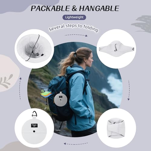Waterproof Bucket Hats for Woman UPF 50+ Sun Hat White