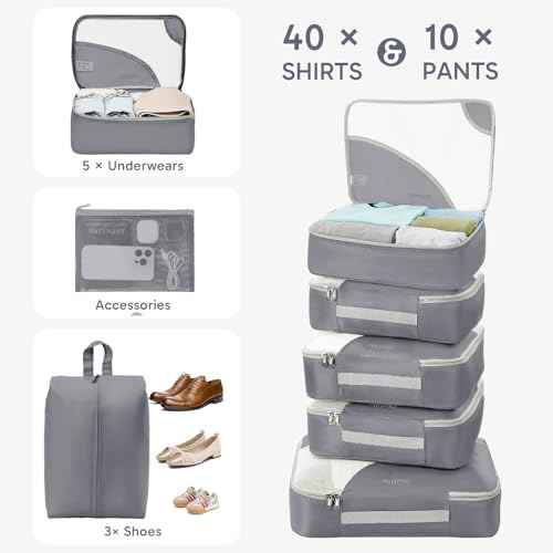 10 Set Packing Cubes for Travel (10 Count)