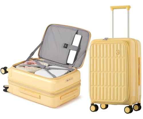Expandable Top Open Carry On Luggage 22x14x9 Airline Approved