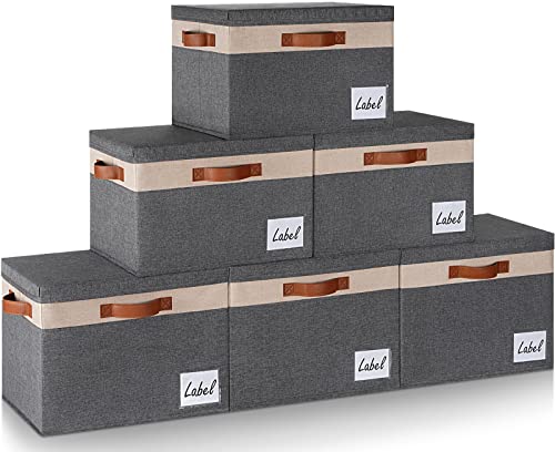 Large Storage Bins with Lids 6 Pack