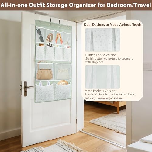 2 Pack 12 Pocket Over Door Hanging Storage Organizer with 4 Kinds Pouch (2 Count)