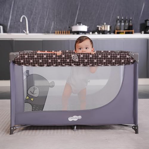 Pack and Play Portable Crib Baby Playpen Foldable Playard for Infant Toddler with Mattress Pad