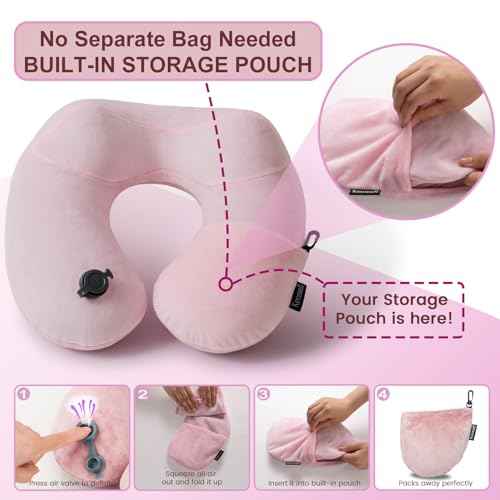 Inflatable Travel Neck & Shoulder Pillow for Airplanes&Long Trips