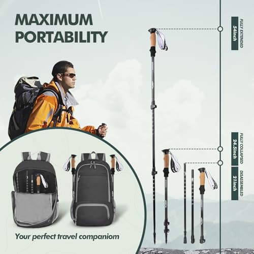 Trekking Poles 7075 Aluminum Lightweight Hiking Sticks (2 Count)