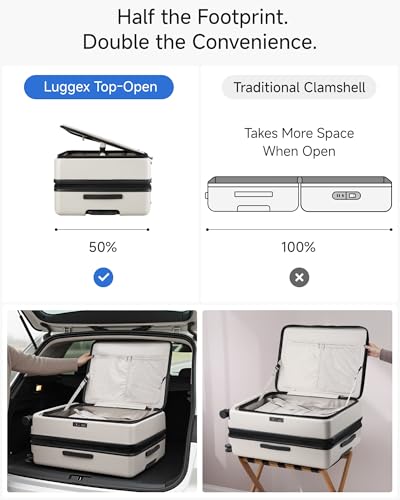 Checked Top Opening Expandable Suitcase