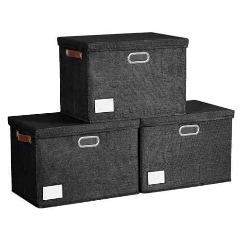 15" Fabric Storage Box with Lids (3 Count)