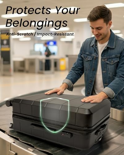 28 Inch Checked Luggage with Spinner Wheels