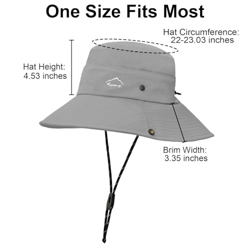 Sun Hats for Women Bucket Hat UV Protection Fishing Hat Wide Brim Safari Hats 2 in 1 Zip