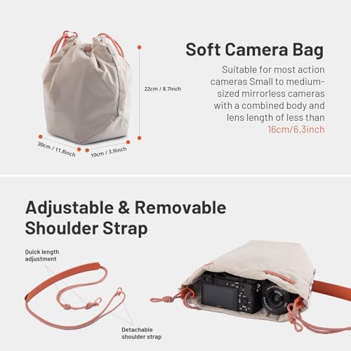 OneGo Drawstring Small Camera Bag Soft Cute Camera Pouch Handbag