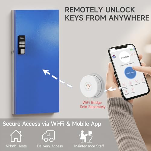 120 Key Lock Box Smart Key Organier Cabinet with Keypad & App for Office