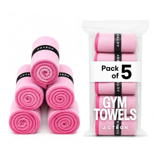 Microfiber Gym Towels 5 Pack Quick Dry (5 Count)