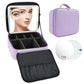Travel Makeup Bag with LED Mirror and 10x magnifying glass with 3 Lighted Settings