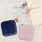 2 Pack】 PU Leather Travel Small Portable Mini Travel Jewelry Organizer for Rings Necklaces Earrings and Lipstick Color Blue and Pink (2 Count)