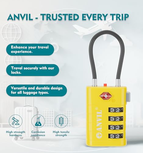 TSA Approved Luggage Locks with Search Alert Indicator (3 Count)