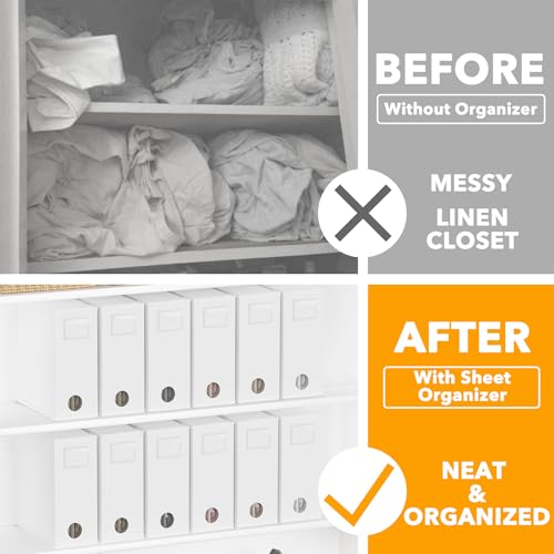 12 Pack Bed Sheet Organizers and Storage (12 Count)