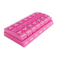 Weekly (7-Day) AM/PM Pill Organizer, Small Medicine Planner, Pink