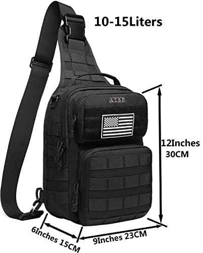 Tactical Sling Backpack With Holster Military Crossbody Bag for Men Single Shoulder Back Pack 10L