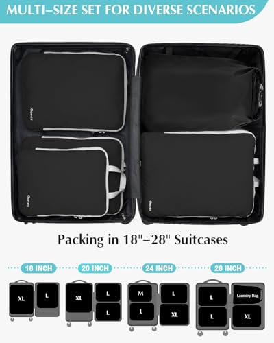 5 Piece Compression Packing Cubes with Laundry Bag (5 Count)