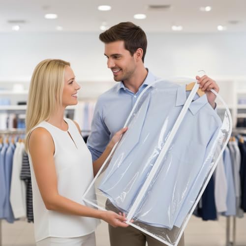 40” All Clear Garment Bags for Travel (2 Count)