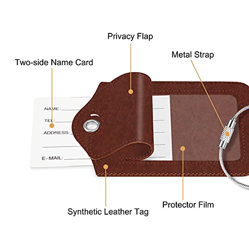 Luggage Tags Privacy Cover ID Label for Travel Bag Suitcase (2 Count)