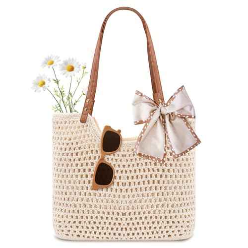 Crochet Beach Bag for Women Summer Purse Boho Small Tote