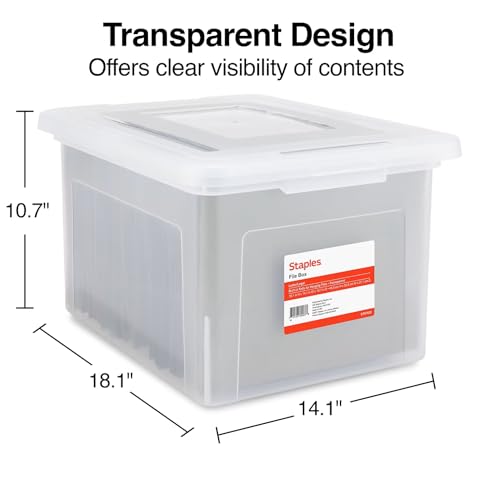 Plastic File Box with Snap Lid (4 Count)