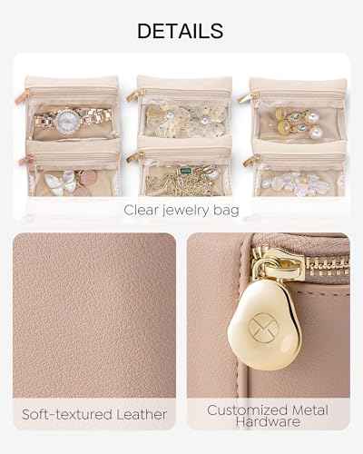 Jewelry Travel Case with Clear 6 Velvet Bags