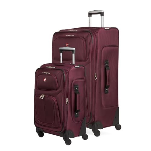 Sion Softside Expandable Spinner Luggage Durable Lightweight Travel Suitcase (2 Count)