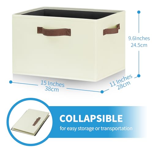 Large Fabric Storage Bins with 3 Handles