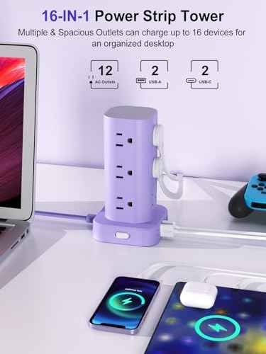 Power Strip Tower with Multiple Outlets