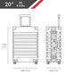 All Aluminum Carry On Luggage with TSA Locks Zipperless Alloy Metal Hard Shell Spinner Suitcase