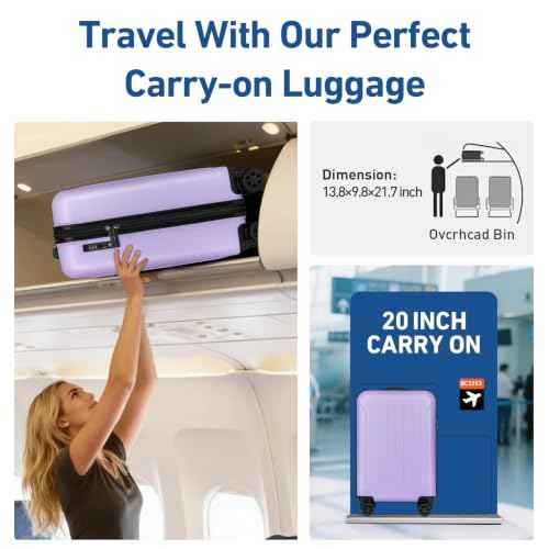 Carry on luggage 22x14x9 Airline Approved Suitcase
