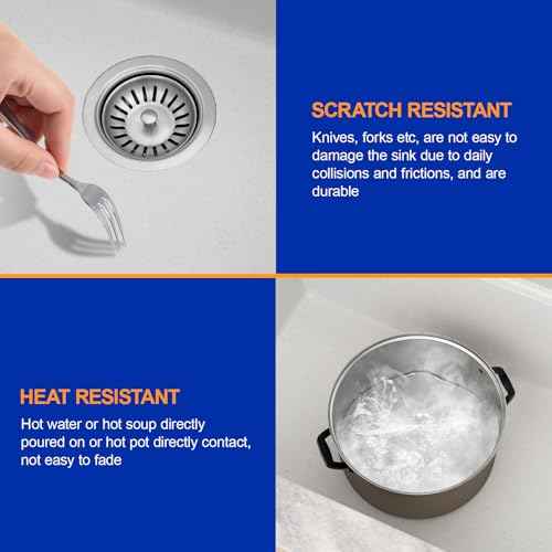 28 Inch White Undermount Kitchen Sink Workstation Single Bowl Modern Kitchen Sink Granite Composite