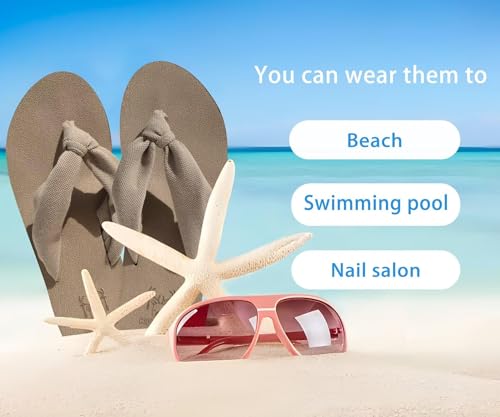 Flip Flops for Women Arch Support Summer Beach Sandals Camel Size 12