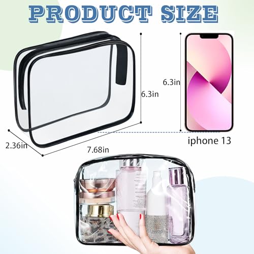 16 Pieces Clear Makeup Bags Bulk (16 Count)